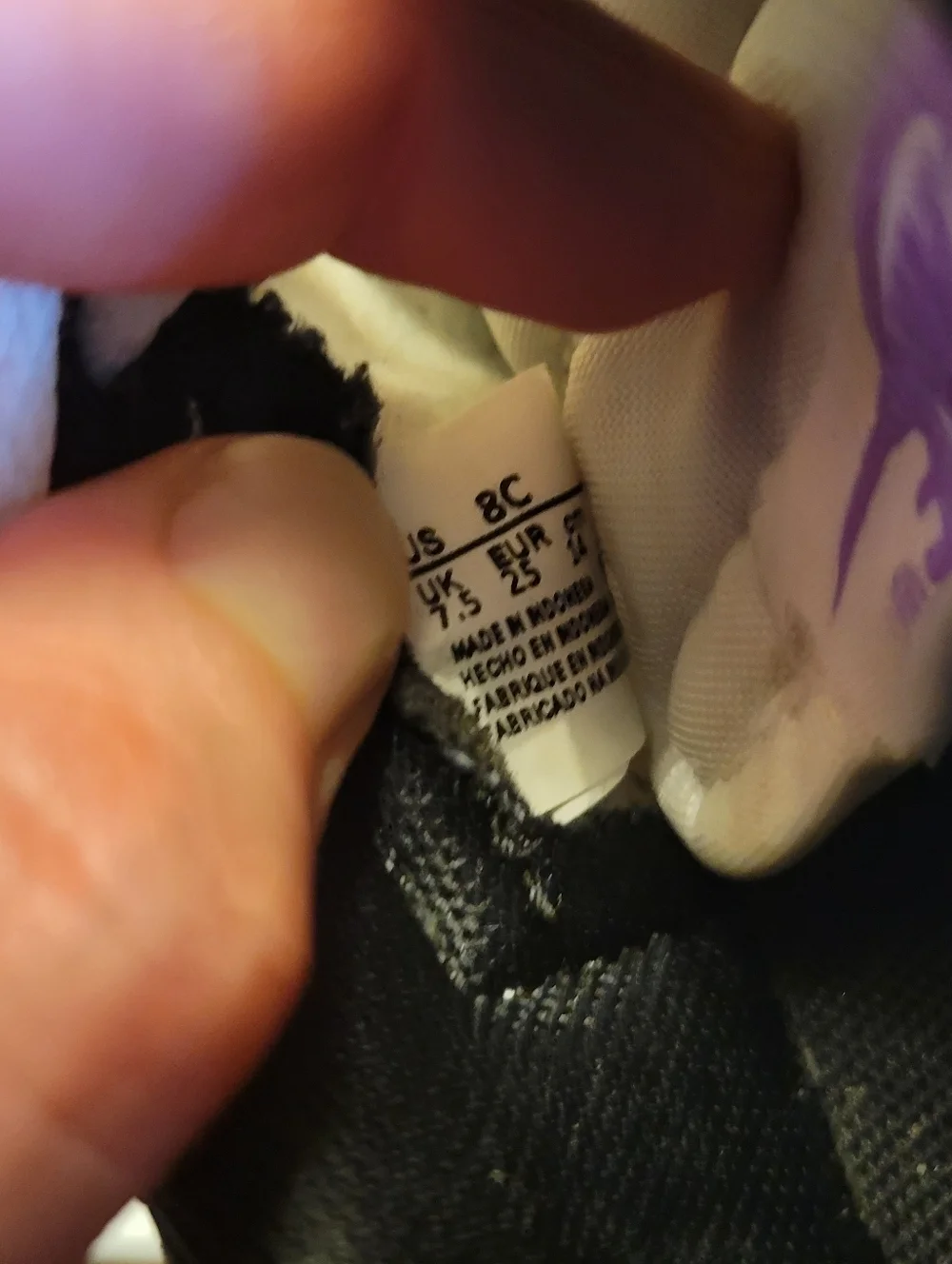 Nike Air Jordan 1 Low Baby Toddler Size 8C Black White Purple Glow Sole